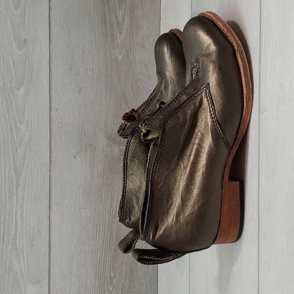 Free People Jim Barnier Womens Boho Leather Moto Heels shoes sz 9.5 USA - Picture 3 of 16